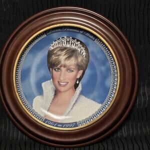 Princess Diana Franklin Mint Decorative Plate Framed 1961-1997 Memorial Portrait